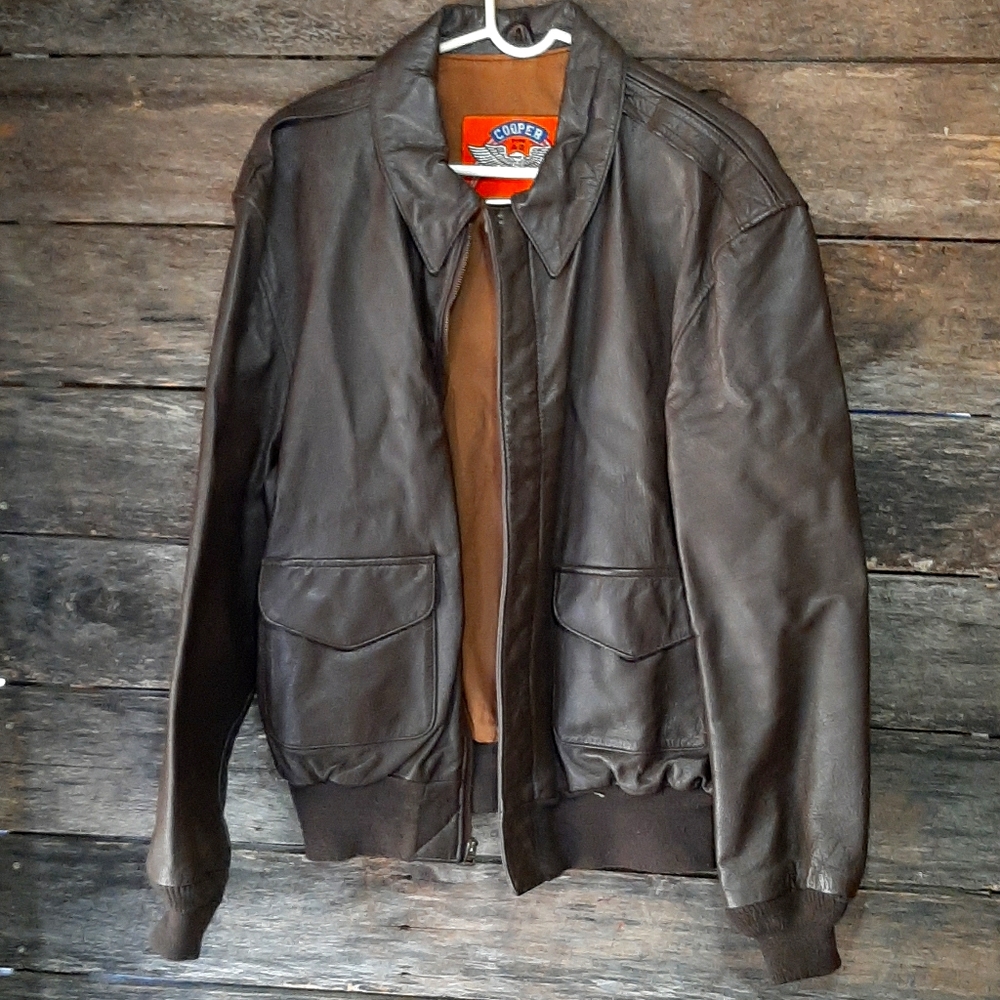 Vintage leather cooper type A2 bomber jacket